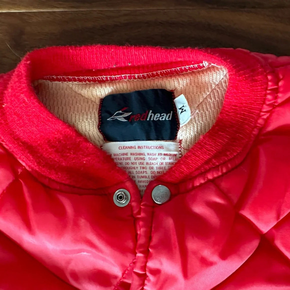 RedHead Vintage 1960s Diamond Quilted Red Puffer Pants and Jacket Set Medium - Picture 6 of 8